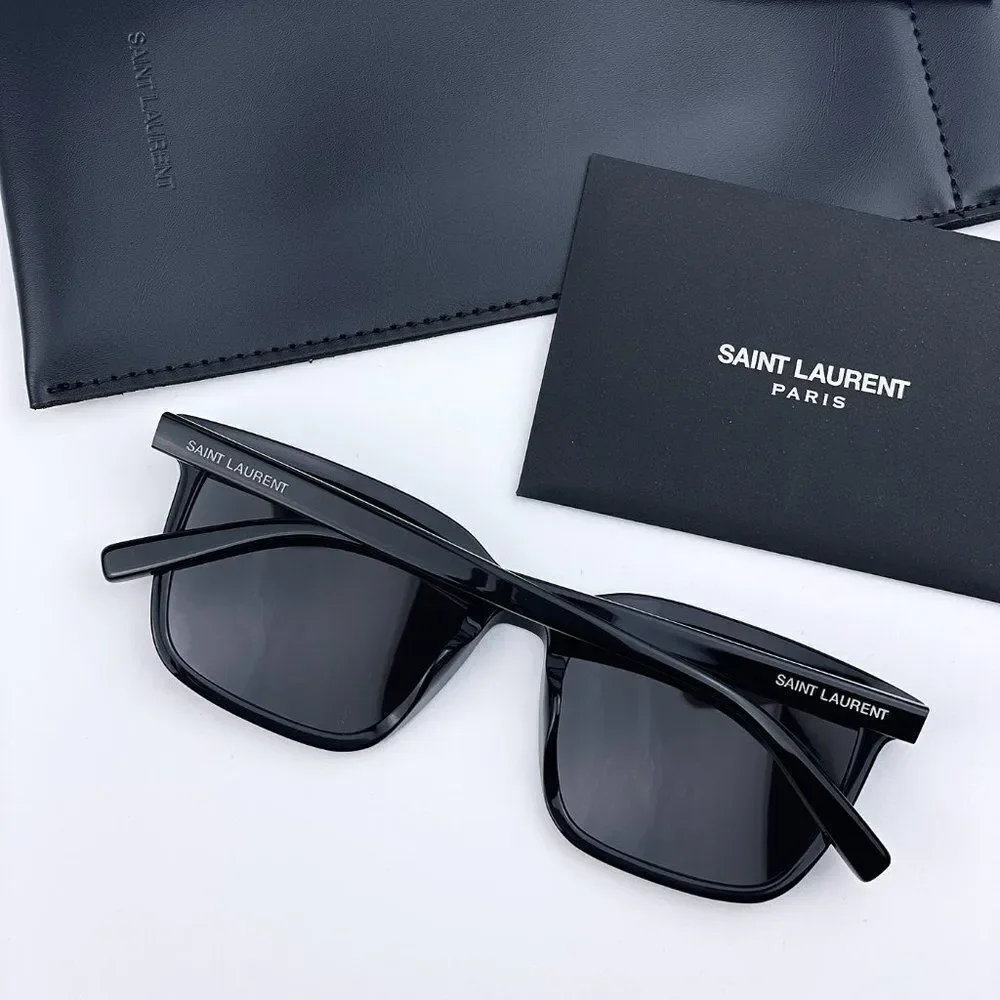 NEW Saint Laurent SL500 001 Black Gray Unisex Sunglasses